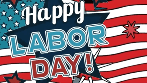 Happy Labor Day Poster with American Flag