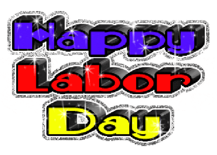 Happy Labor Day Sparkling Text GIF
