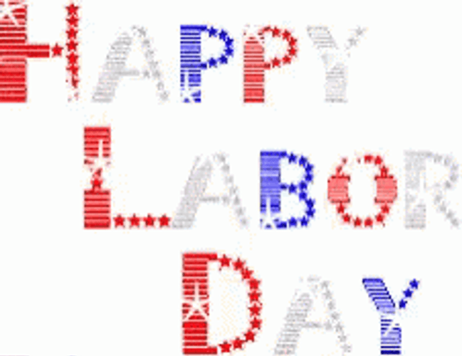 Happy Labor Day Stars Sparkles GIF