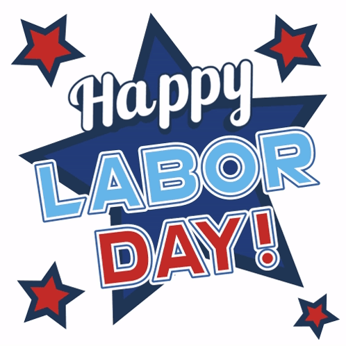 Happy Labor Day Weekend Blue Star GIF