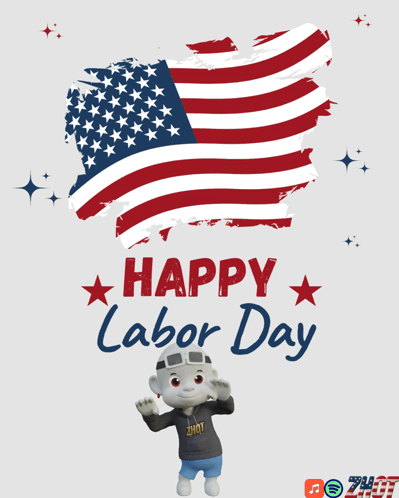 Happy Labour Day Greeting Card With Man and Woman