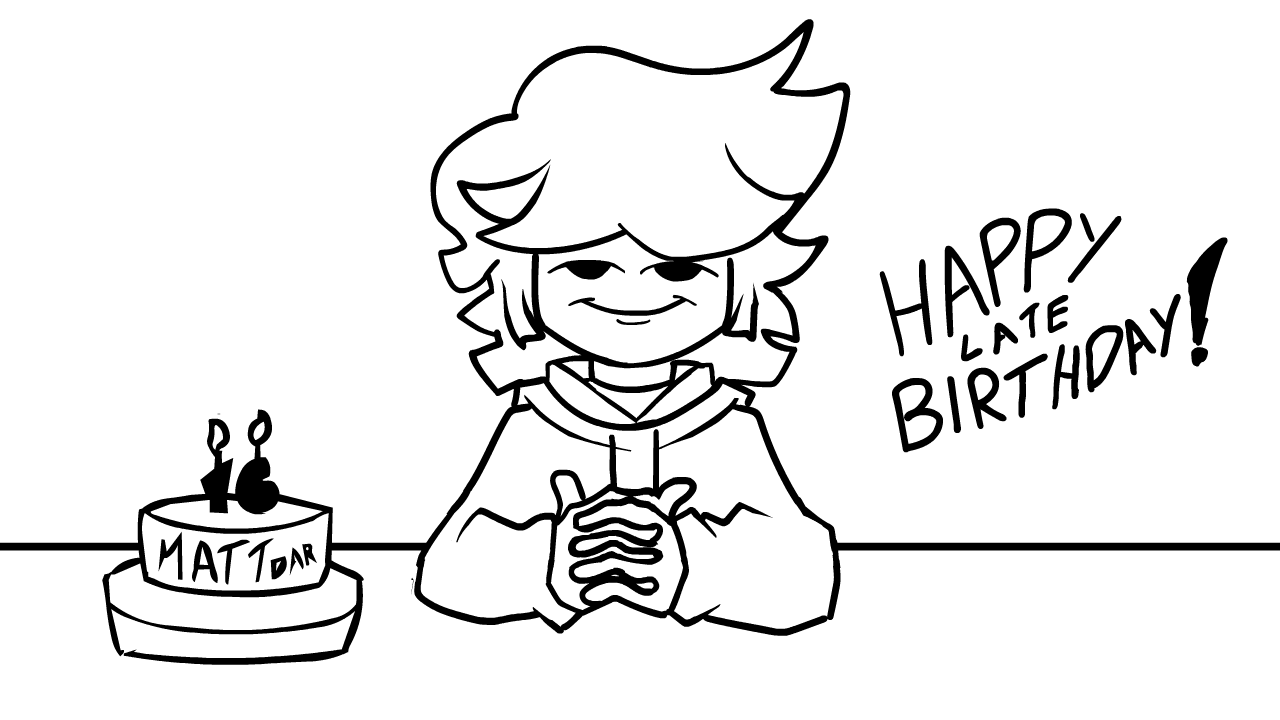 Happy Late Birthday Matt Graphic Illustration GIF