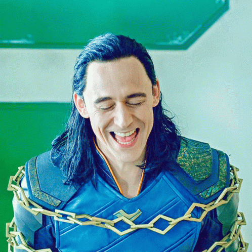 Happy Loki While Tied Up GIF