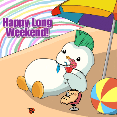 Happy Long Weekend Greeting Card With Cartoon Penguin