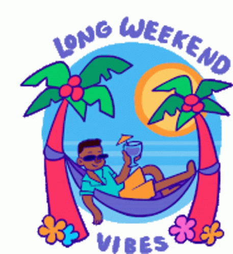 Happy Long Weekend Vibes Palm Tree GIF