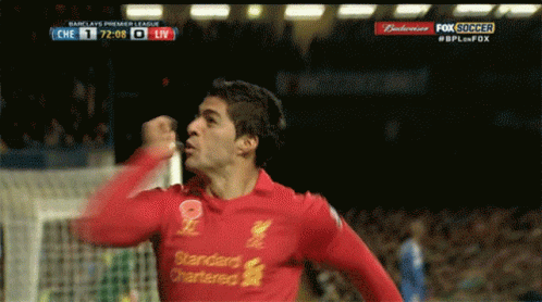 Happy Luis Suarez Celebrating GIF