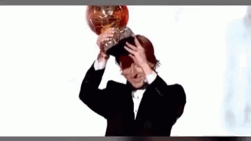 Happy Luka Modric With Trophy GIF