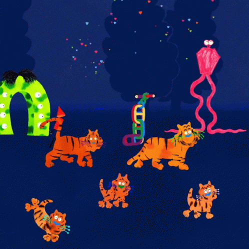 Happy Lunar New Year 2022 Animals Cat Tiger GIF