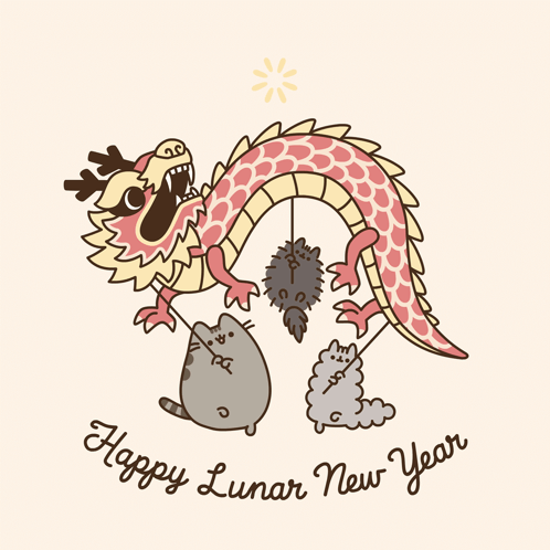 Happy Lunar New Year 2022 Pusheen Dragon GIF