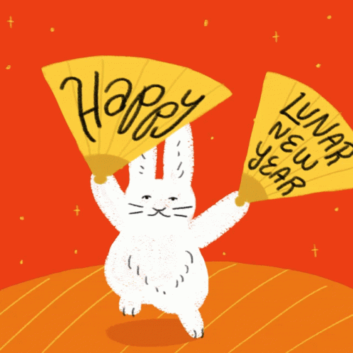 Happy Lunar New Year 2022 Rabbit Hare GIF