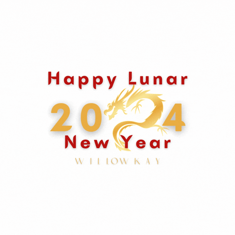 Happy Lunar New Year 2024 Minimalist GIF