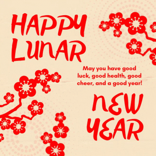 Happy Lunar New Year Flower Theme GIF