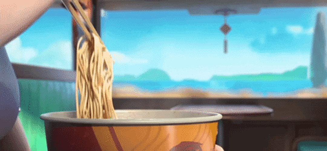 Happy Lunar New Year Noodles Making GIF