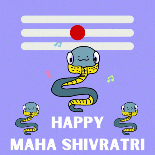 Happy Maha Shivratri Poster with Snake
