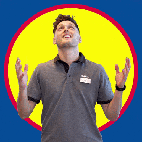 Happy Man Catching Happy Birthday Balloons GIF