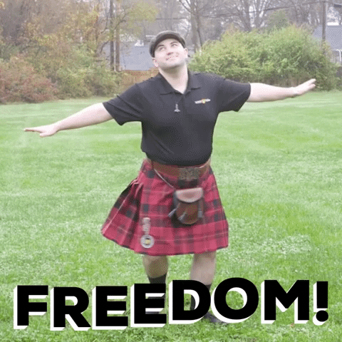 Happy Man In Kilt Freedom GIF