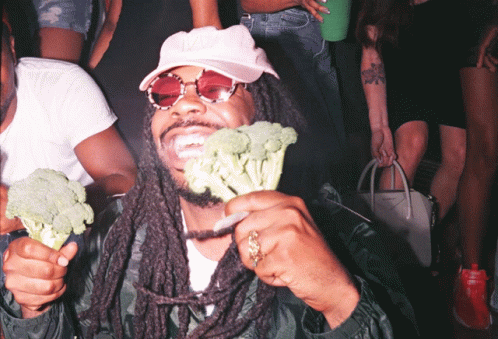 Happy Man With Broccoli GIF