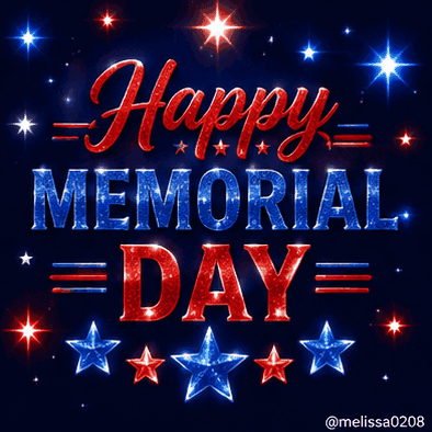 Happy Memorial Day Poster Red White Blue Stars