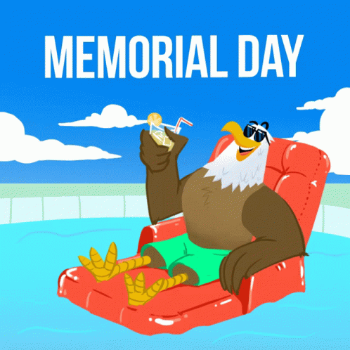 Happy Memorial Day Weekend Chill Eagle GIF