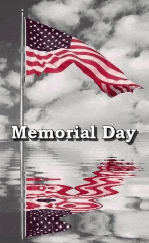 Happy Memorial Day Weekend Flag On Water GIF