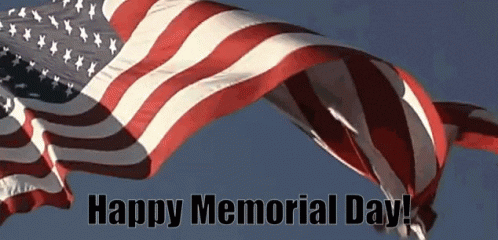 Happy Memorial Day Weekend Flag Waving GIF