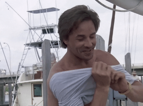Happy Miami Vice Dressing Up GIF