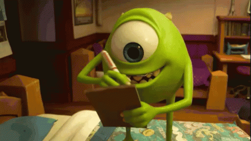Happy Mike Wazowski Check List GIF