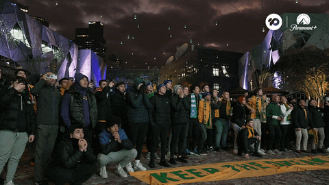 Happy Mob Rushing Out Starting Line GIF