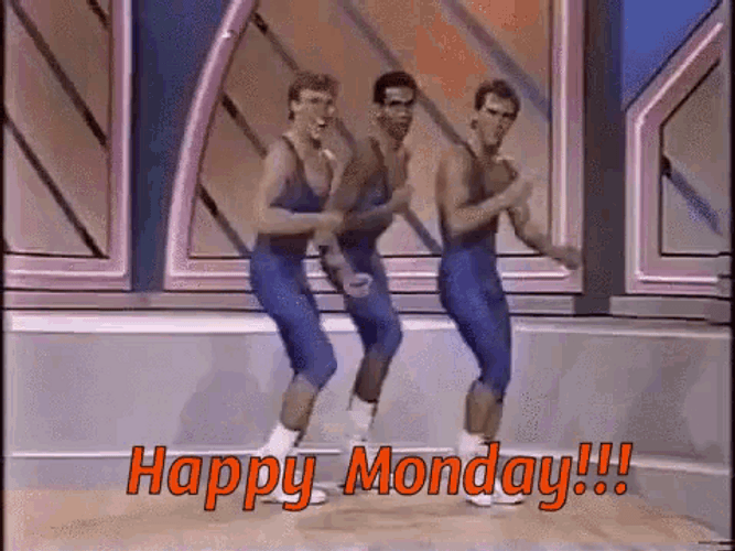 Happy Monday Aerobics Guys GIF