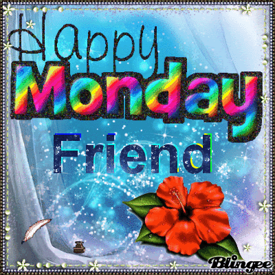 Happy Monday Friend Greeting Card With Flower GIF