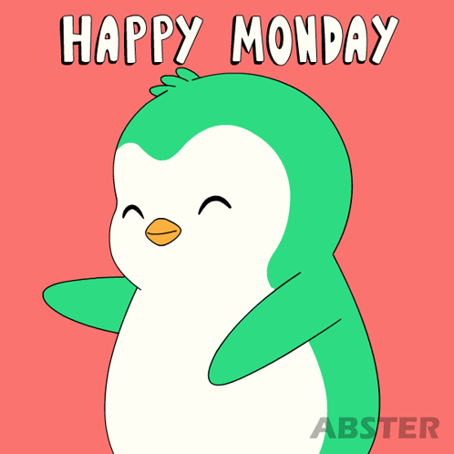 Happy Monday Green Penguin