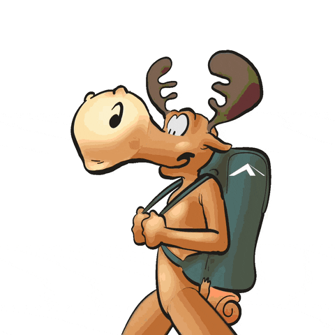 Happy Moose Hiking Mobile Art GIF