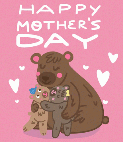 Happy Mother's Day Card with Bears Hugging