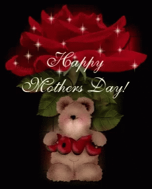 Happy Mother's Day Card With Pink Flowers GIF