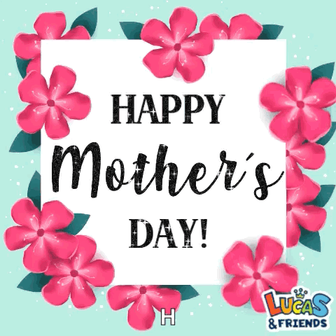 Happy Mother's Day Card With Pink Flowers