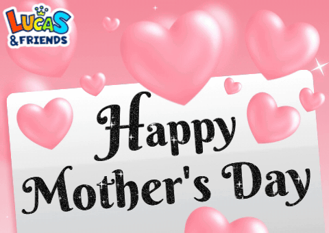 Happy Mother's Day Card with Pink Hearts