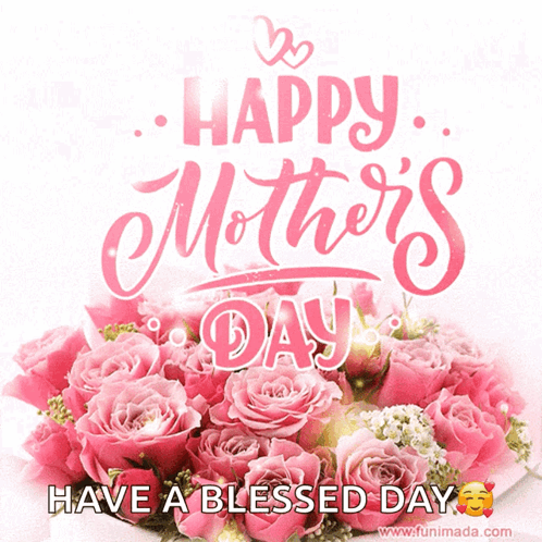 Happy Mother's Day Card with Pink Roses