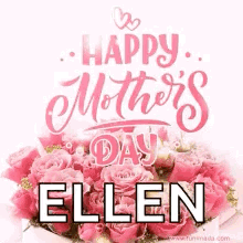 Happy Mother's Day Card with Pink Roses