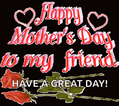 Happy Mother's Day Friend With Rose GIF