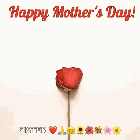 Happy Mother's Day Sister Heart Petals GIF