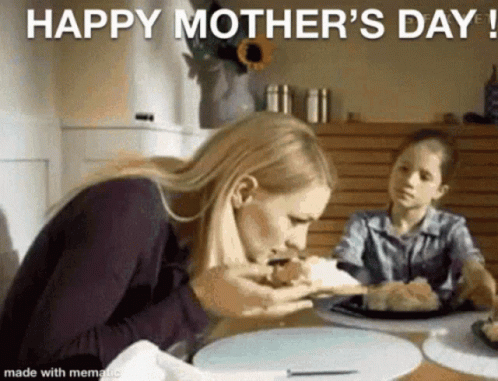 Happy Mother's Day Woman At Table GIF