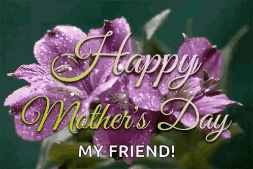 Happy Mothers Day Card With Purple Flowers