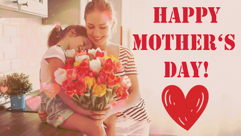 Happy Mothers Day Daughter And Mom Hugging GIF