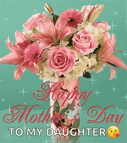 Happy Mothers Day Daughter In Law Shining Flowers GIF