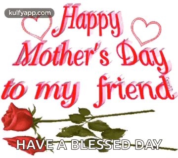 Happy Mothers Day Message with Red Rose
