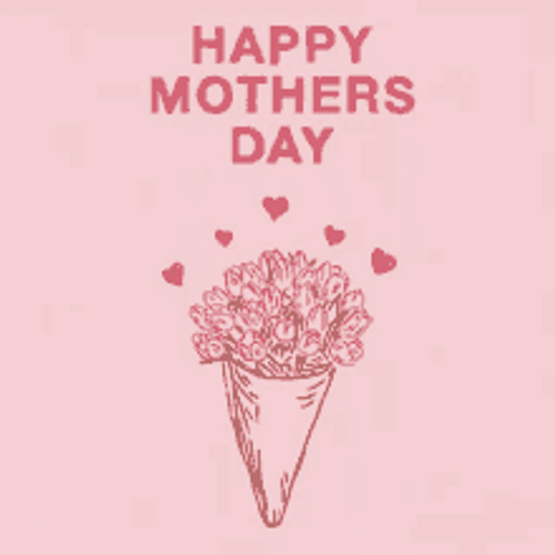 Happy Mothers Day Niece Bouquet Hearts Bouncing Animation GIF