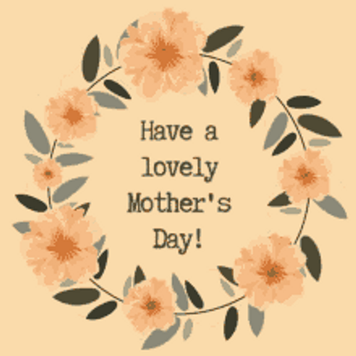 Happy Mothers Day Niece Circling Flowers Animation GIF