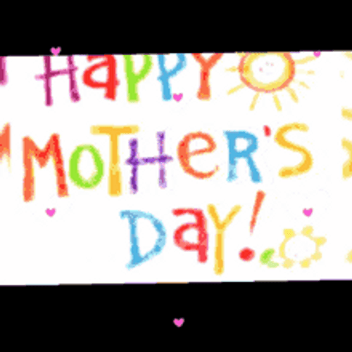 Happy Mothers Day Niece Colorful Rainbow Hearts Animation GIF
