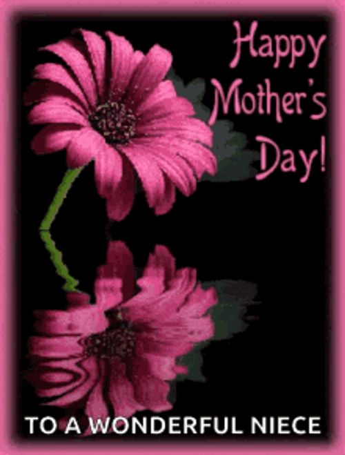 Happy Mothers Day Niece Purple Flower Water Reflection GIF