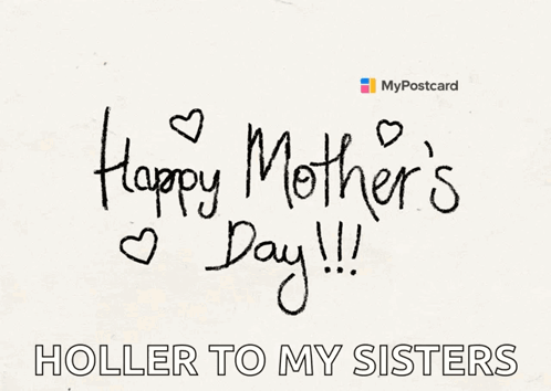 Happy Mothers Day Postcard With Hearts GIF